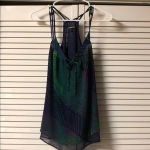Sheer green multi colored tank